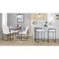 Lumisource Fuji Stackable Counter Stool with White Faux Leather Cushion in Black (Set of 2), , large