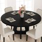 GARVEE 47" Round Dining Table with Extendable and Durable Metal Frame in Embossed Black - Table Only, , large