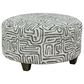 American Furniture Manufacture Round Cocktail Ottoman in Intellect Jade, , large