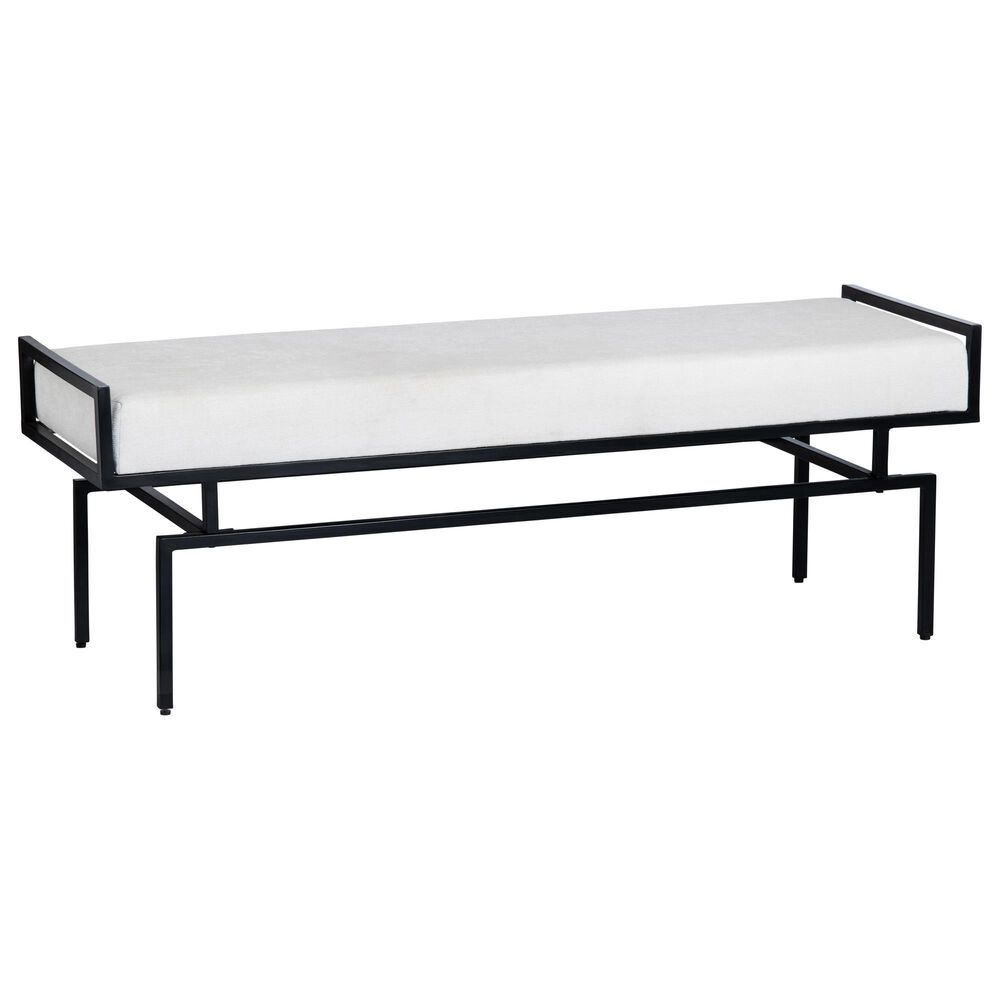 Slatehouse Zara Metal and Upholstered Bench in Black, , large
