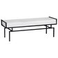 Slatehouse Zara Metal and Upholstered Bench in Black, , large