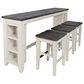 Waltham Madison County Sofa Console and 3 Stools in Vintage White and Barnwood, , large