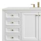 James Martin Vanities Chicago 60" Single Bathroom Vanity in Glossy White with 3 cm Lime Delight Quartz Top and Rectangular Sink, , large