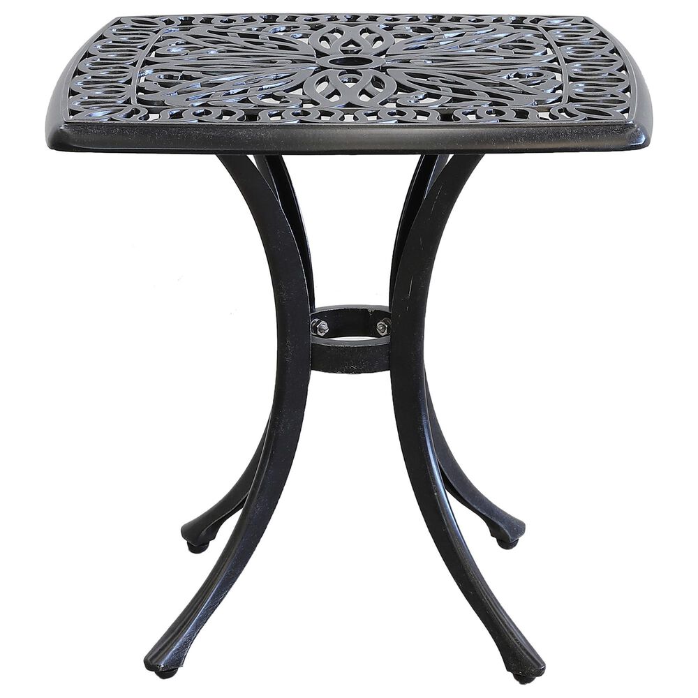 GatherCraft Geneva Patio Square End Table in Black, , large