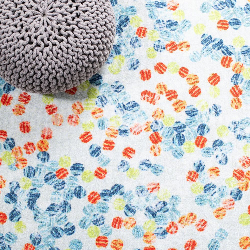 Safavieh Kids Playhouse Abstract 6'7" x 9' Ivory and Blue Rug, , large