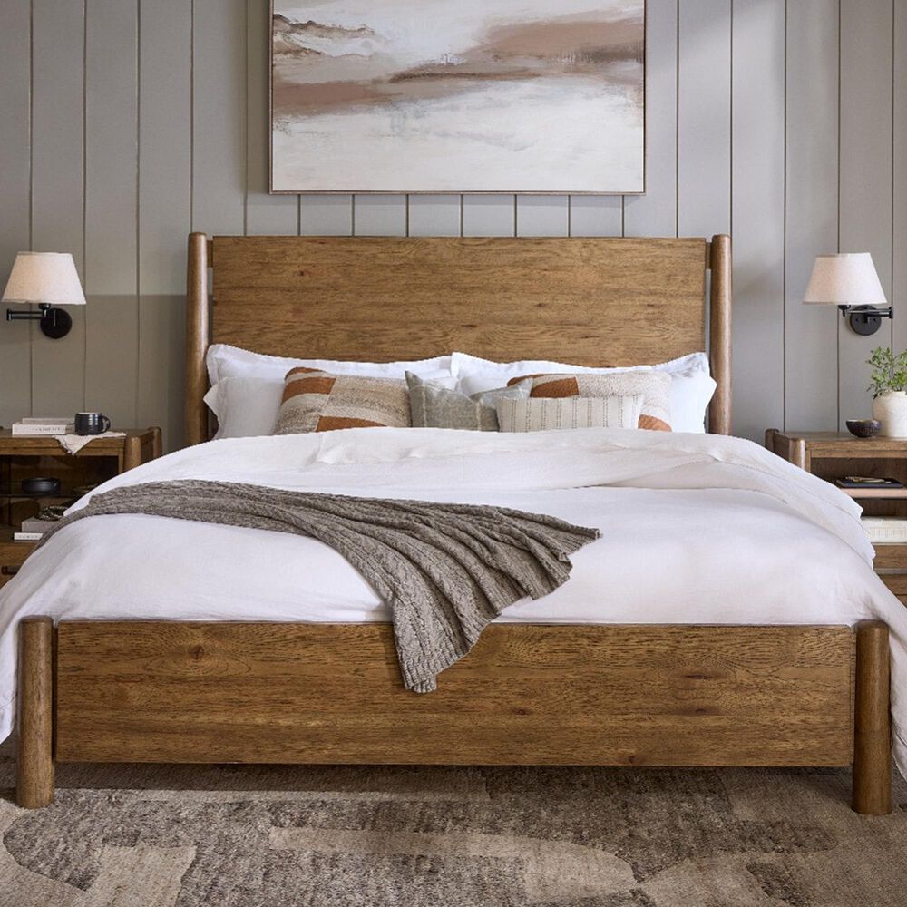 Riverside Furniture Henderson Queen Platform Bed in Toasted Pecan, , large