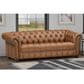 Hydeline York Stationary Leather Sofa in Saddle, , large
