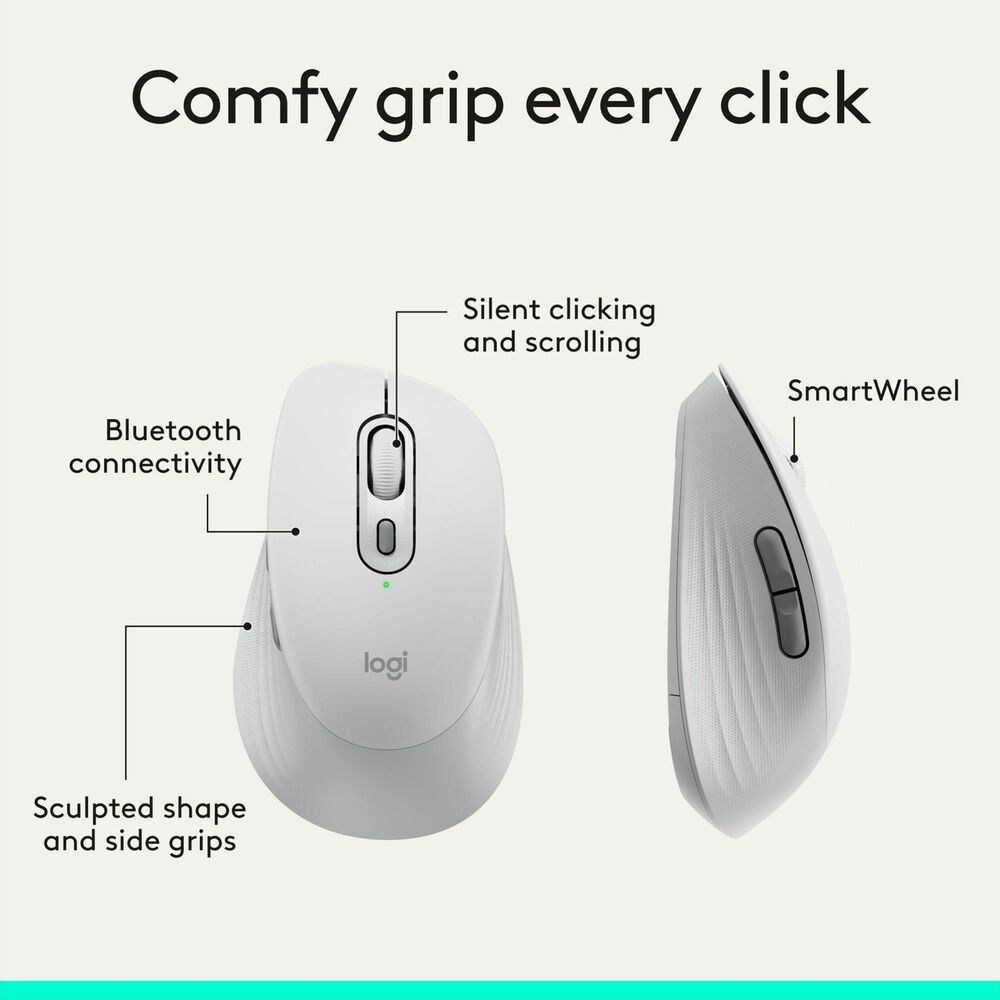Logitech Signature Comfort Wireless Mouse in Off-White, , large