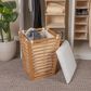 Household Essentials Slatted Hamper with Cushioned Lid and Removable Bag in Natural, , large