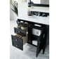 James Martin Vanities Brittany 36" Single Bathroom Vanity in Black Onyx with 3 cm Carrara White Marble Top and Rectangle Sink, , large