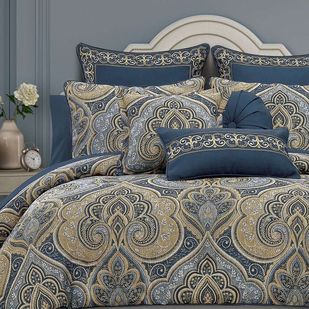 Royal Court Messina 3-Piece King/California King Comforter Set in Navy and Gold, , large