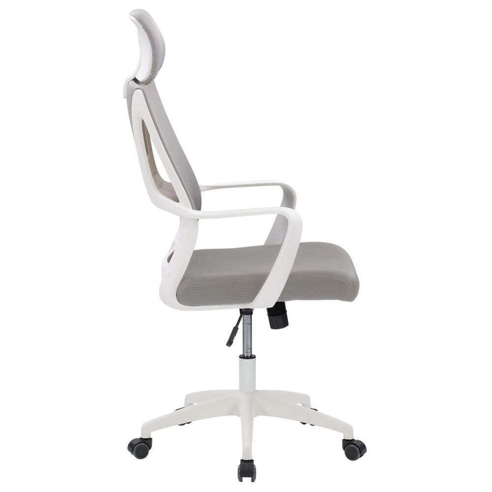 CorLiving Workspace Office Chair with White Frame in Grey, , large