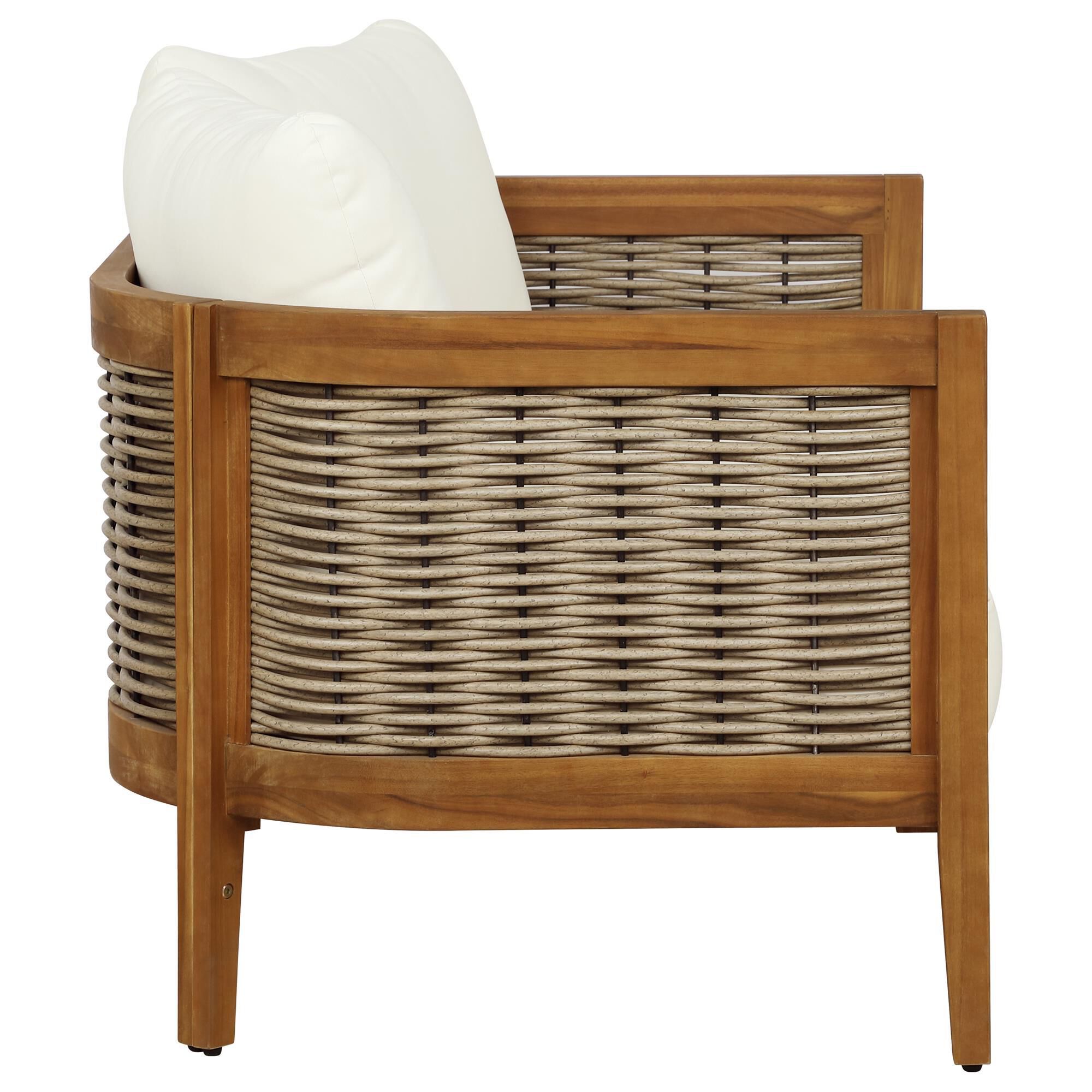 Linon Home Decor Chaddsley 2-Piece Outdoor Conversation Set in Brown
