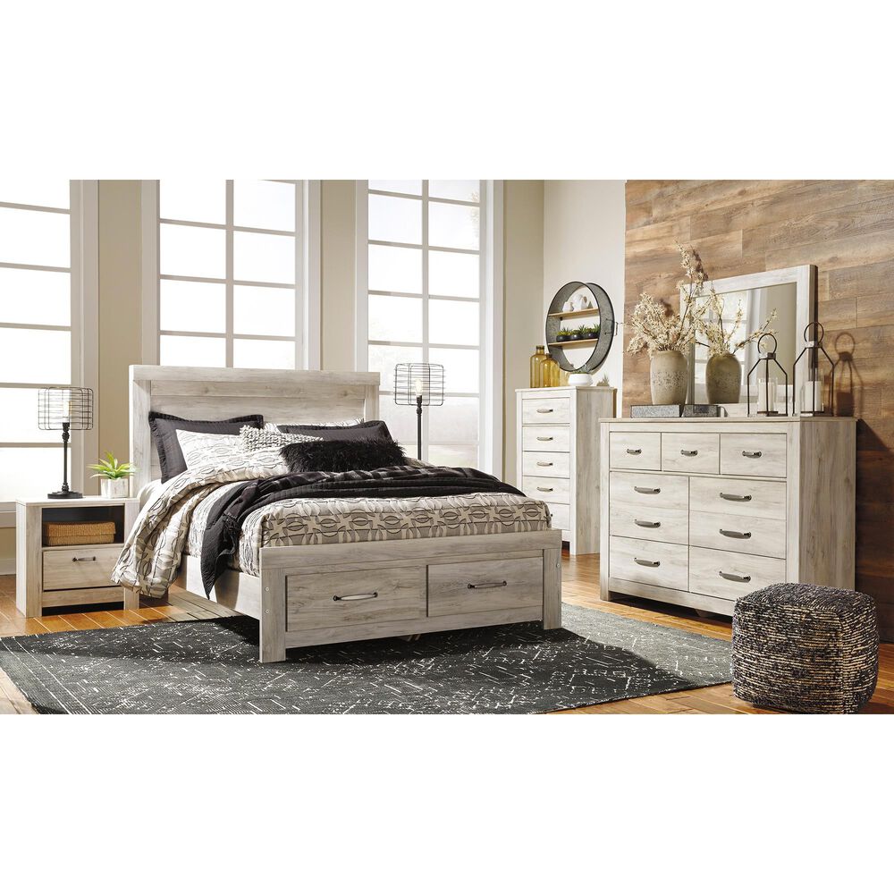 Ashley Bellaby Queen Storage Bed In Whitewash, , large