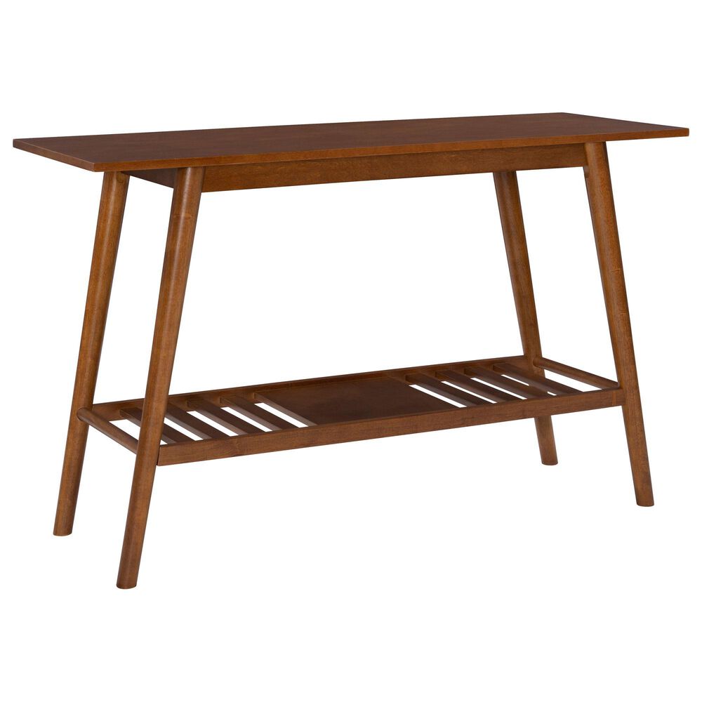 Linon Home Decor Charlotte Console Table in Warm Walnut, , large