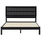 Walker Edison Cama Queen Platform Bed with Slatted Headboard in Black, , large