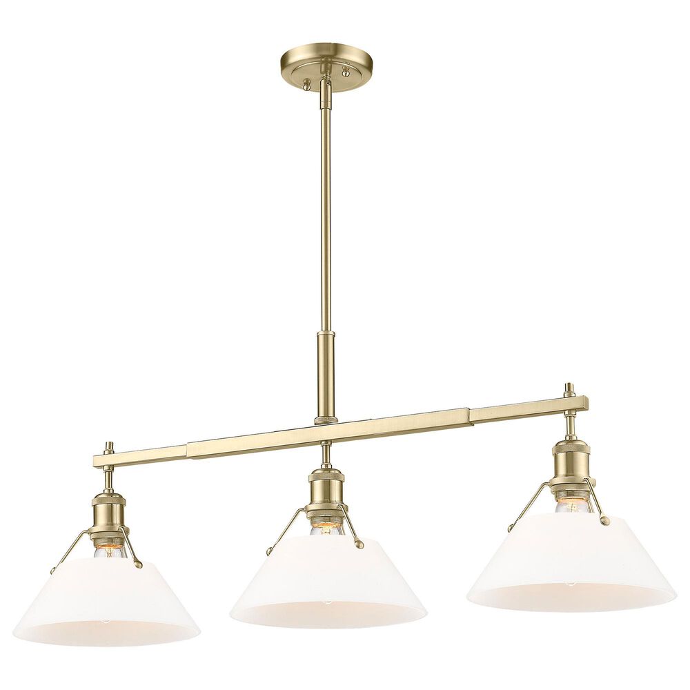 Golden Lighting Orwell 3-Light Linear Pendant with Opal Glass Shade in Brushed Champagne Bronze, , large