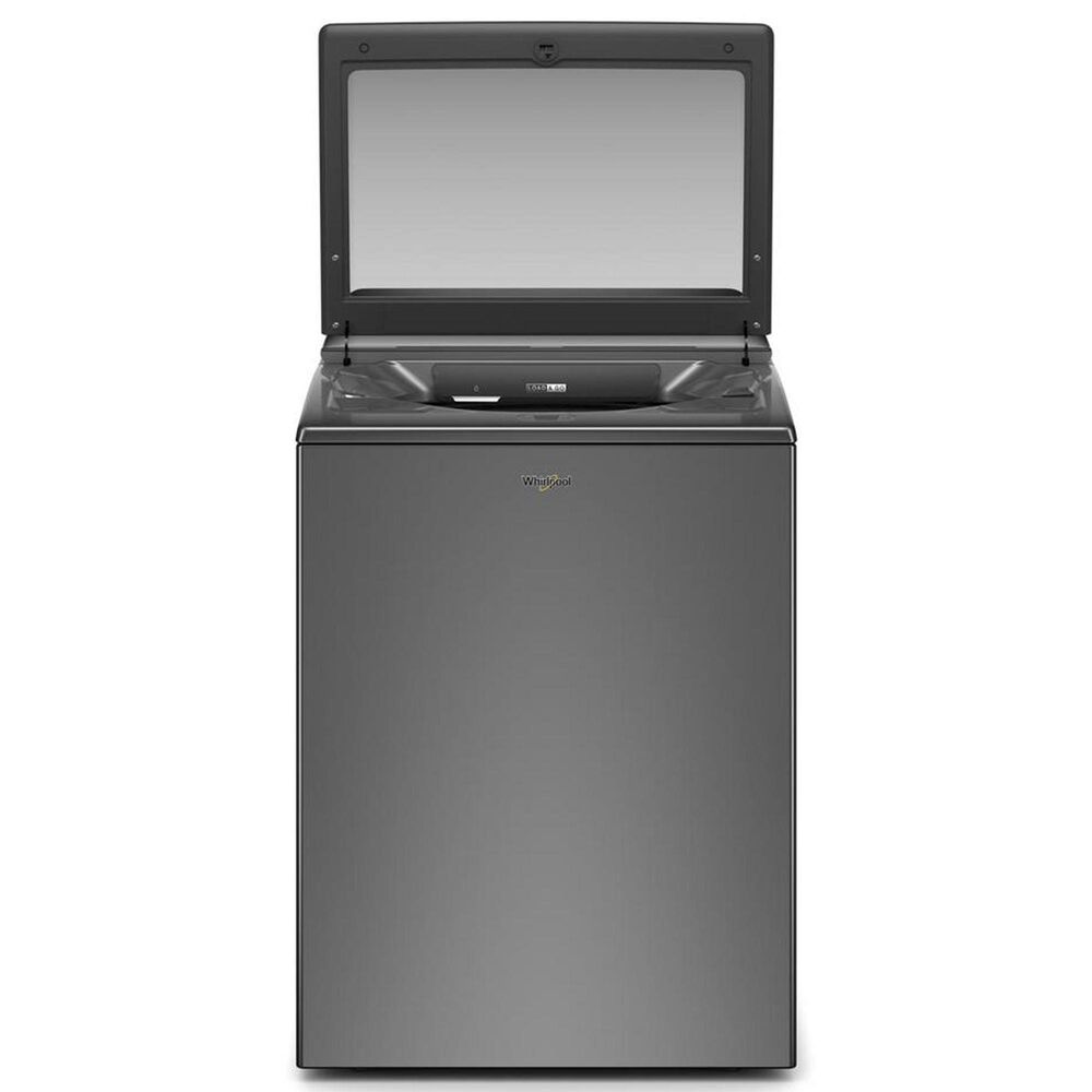 Whirlpool 4.8 Cu. Ft. Top Load Washer and 7.4 Cu. Ft. Electric Dryer Laundry Pair in Chrome Shadow, , large