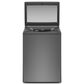Whirlpool 4.8 Cu. Ft. Top Load Washer and 7.4 Cu. Ft. Electric Dryer Laundry Pair in Chrome Shadow, , large