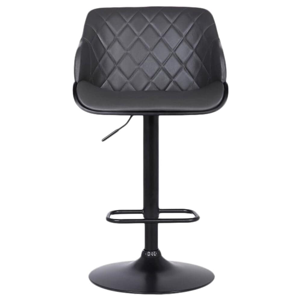 Blue River Toby Adjustable Height Bar Stool in Grey Faux Leather and Black, , large