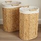 Household Essentials 2-Piece Handwoven Water Hyacinth Oval Hamper Set in Natural, , large