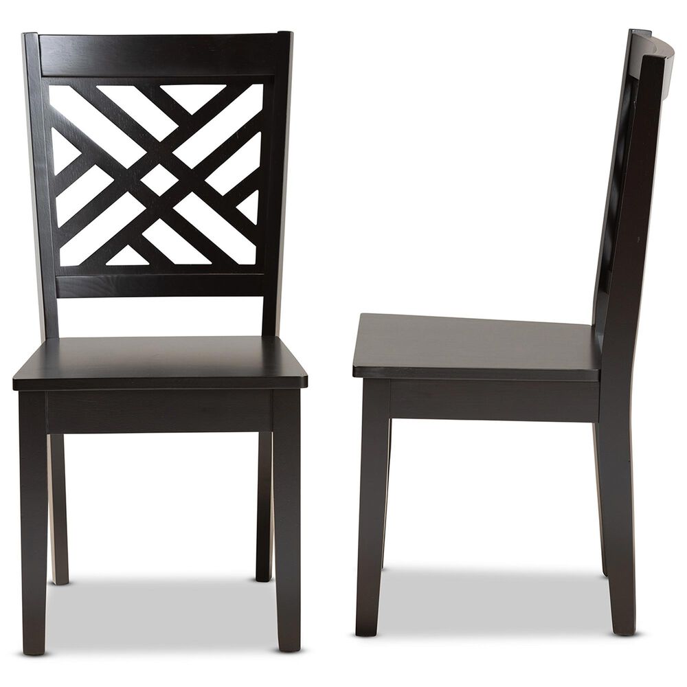 Baxton Studio Caron Side Chair in Dark Brown (Set of 2), , large
