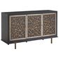 Nicolette Home Ryker Server in Grey, Black Glass, and Aged Brass, , large