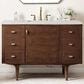 James Martin Vanities Amberly 48" Single Bathroom Vanity in Mid-Century Walnut with 3 cm Lime Delight Quartz Top and Rectangular Sink, , large