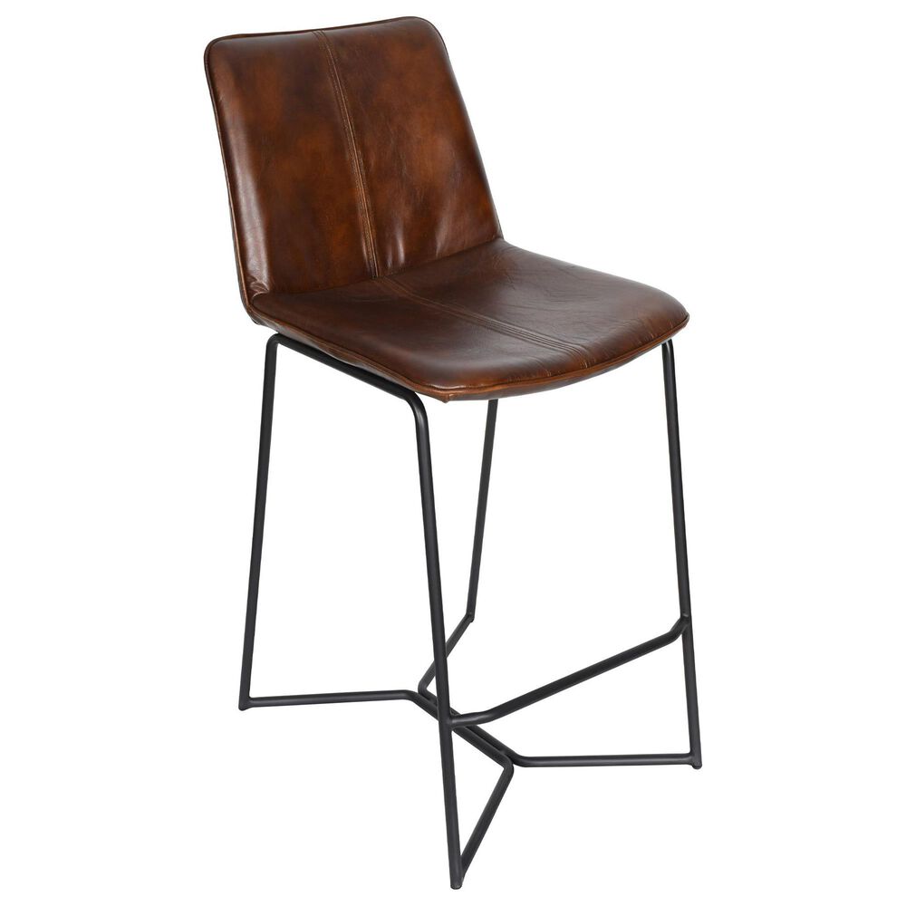 Home Trends & Design Essex Morgan Counter Stool with Chestnut Cushion in Black, , large