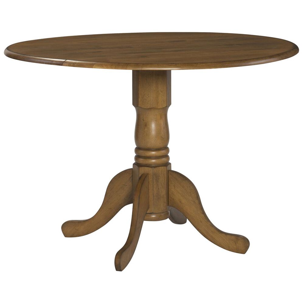 International Concepts 42" Round Dual Drop Leaf Pedestal Table in Pecan - Table Only, , large