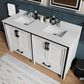 Lexora Home Ziva 60" Double Bathroom Vanity in White with 2 cm White Cultured Marble Top and Rectangular Sinks, , large