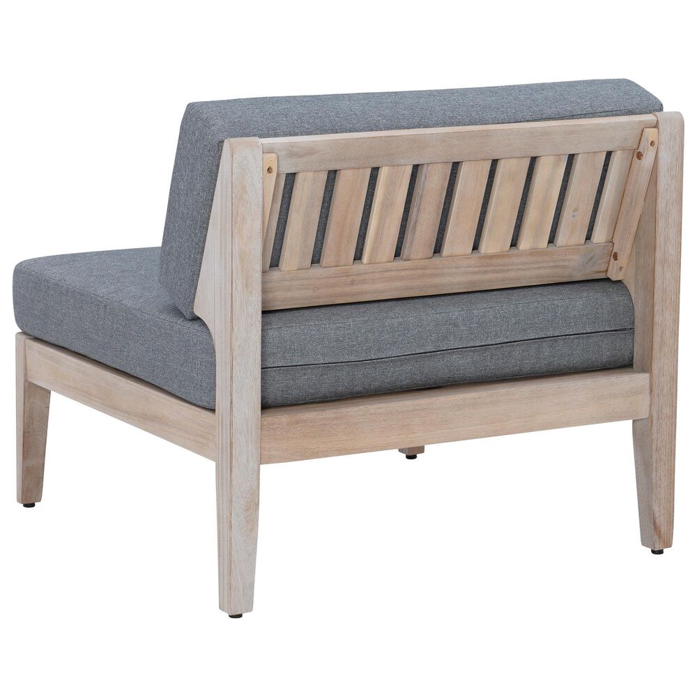 Linon Home Decor Summerlyn Patio Middle Chair with Natural Frame in Grey, , large