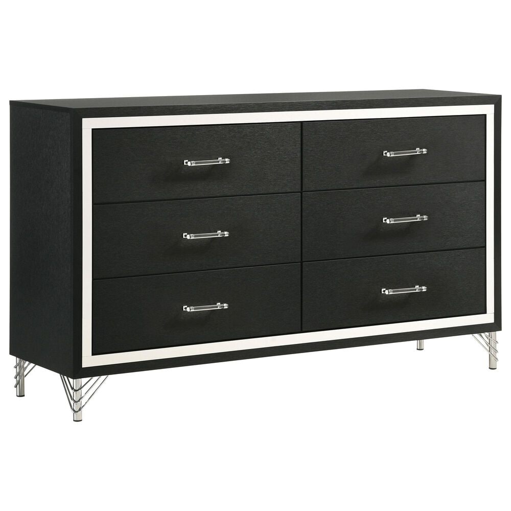 Coaster Lucia 6-Drawer Dresser in Black and Chrome, , large