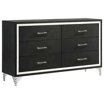 Coaster Lucia 6-Drawer Dresser in Black and Chrome, , large