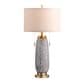 Crestview Collection Nessa Carved Leaves Table Lamp in Blue, , large