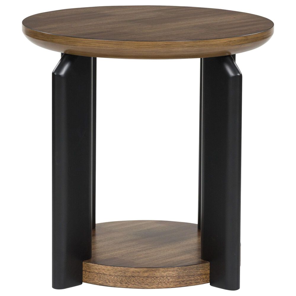 Ashley Kraeburn Round End Table in Brown and Black, , large