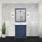 Lexora Home Dukes 30" Single Bathroom Vanity in Navy Blue with 2 cm White Cultured Marble Top and Rectangular Sink, , large