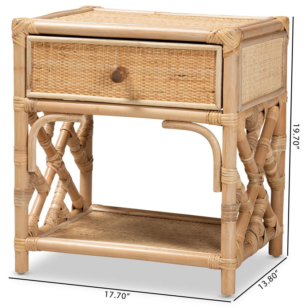 Baxton Studio Camara 1-Drawer Nightstand in Natural Brown, , large