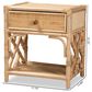 Baxton Studio Camara 1-Drawer Nightstand in Natural Brown, , large