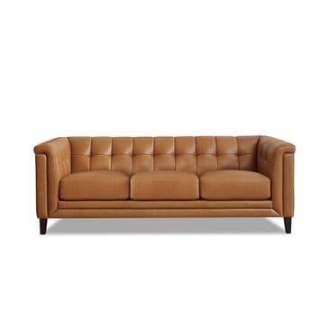 Hydeline Arvo Stationary Leather Sofa in Cognac Brown, , large