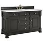 James Martin Vanities Brookfield 60" Single Bathroom Vanity in Black Onyx with 3 cm White Zeus Quartz Top and Rectangular Sink, , large