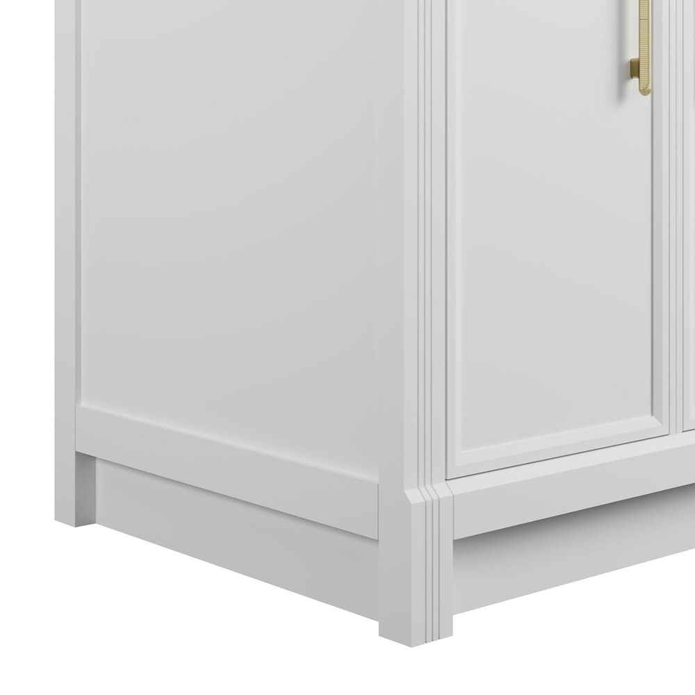 James Martin Bellshire 30" Single Bathroom Vanity in Bright White with 3 cm Lime Delight Silestone Top and Rectangular Sink, , large