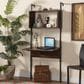 Baxton Studio Fariat Display Shelf with Desk in Walnut Brown and Black, , large