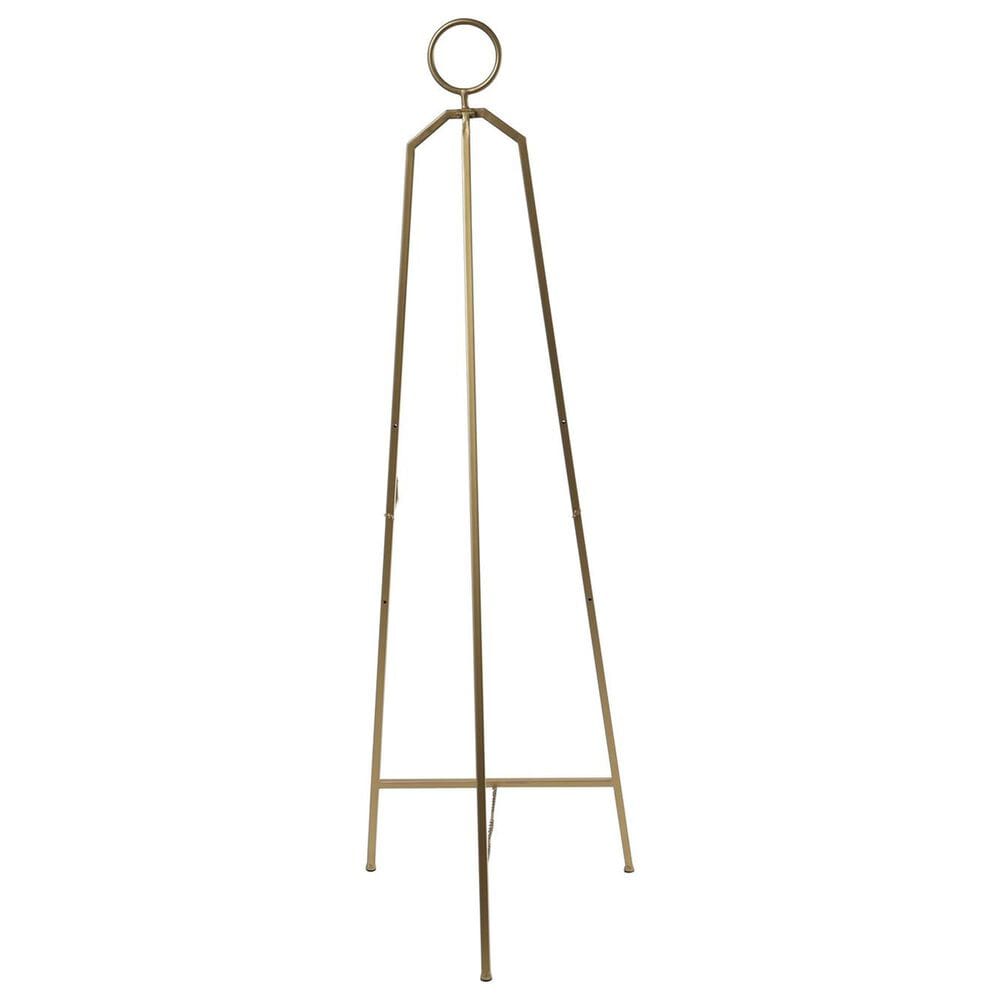 Maple and Jade 66&quot; Adjustable 3-Tier Display Easel with Circular Ring Top in Polished Gold, , large