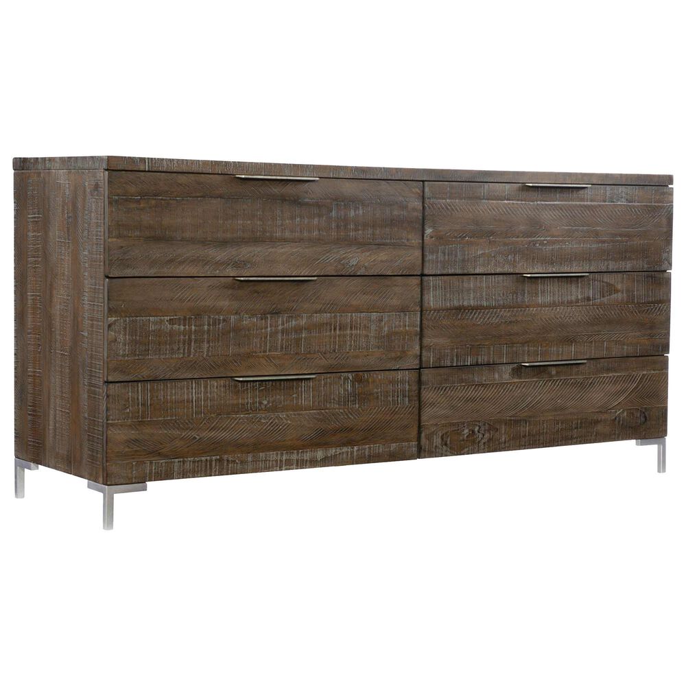 Bernhardt Logan Square 6 Drawer Dresser in Sable Brown and Gray Mist, , large