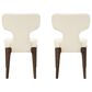 HOMLUX Koen Upholstered Side Chair with Beige Chenille Upholstery in Brown Oak (Set of 2), , large