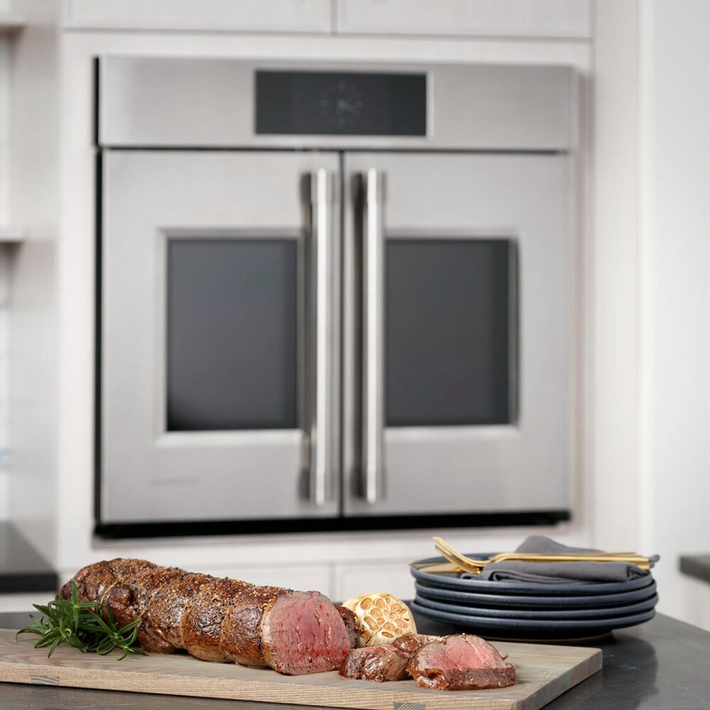 Monogram Statement 30&quot; French Door Electric Double Wall Oven in Stainless Steel, , large