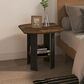 HOMLUX 1-Shelf End Table in Amber Pine and Black, , large