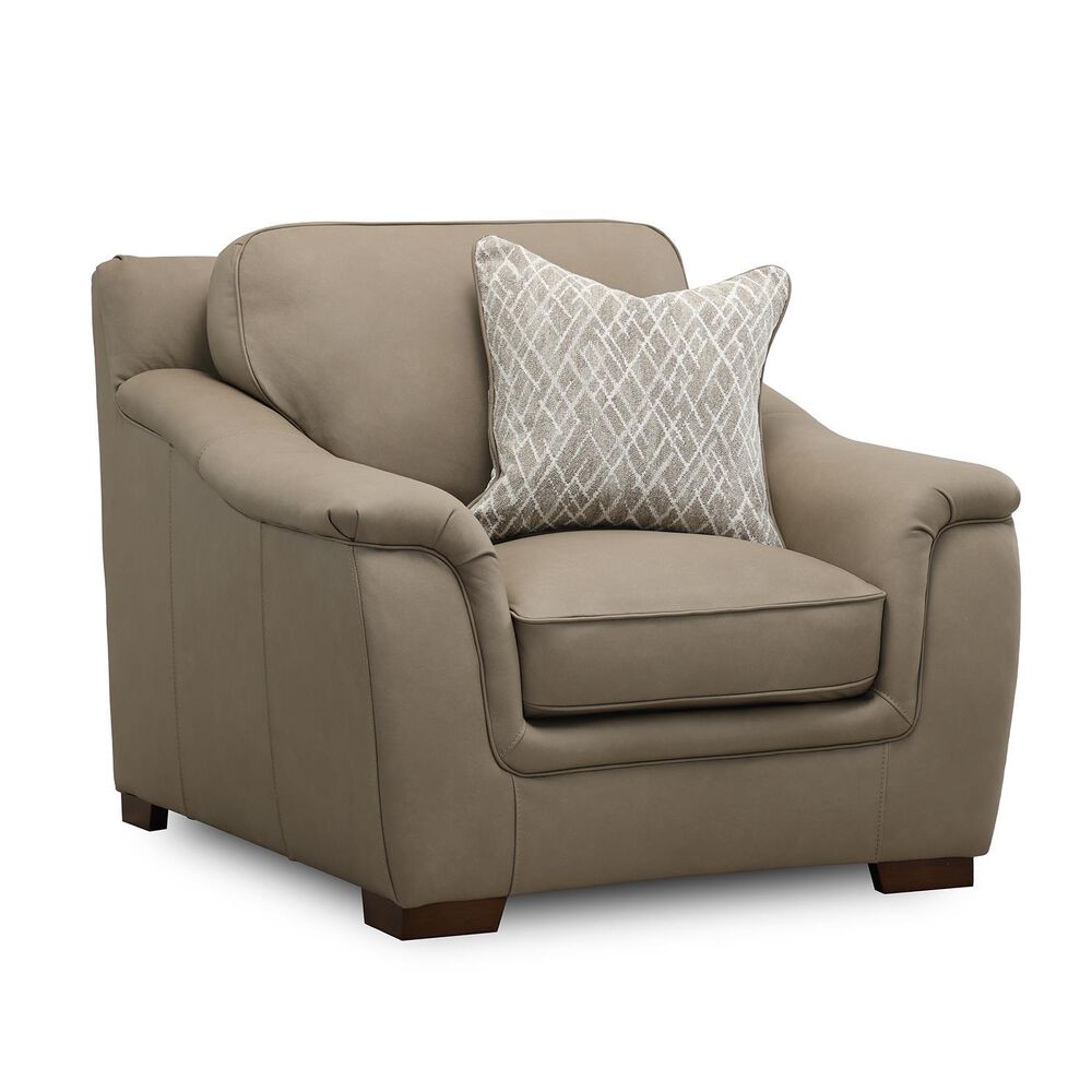 Sienna Designs Leather Accent Chair in Succulents Light Grey, , large