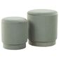 Lumisource Marla 2-Piece Upholstered Ottoman Set in Light Green Velvet, , large